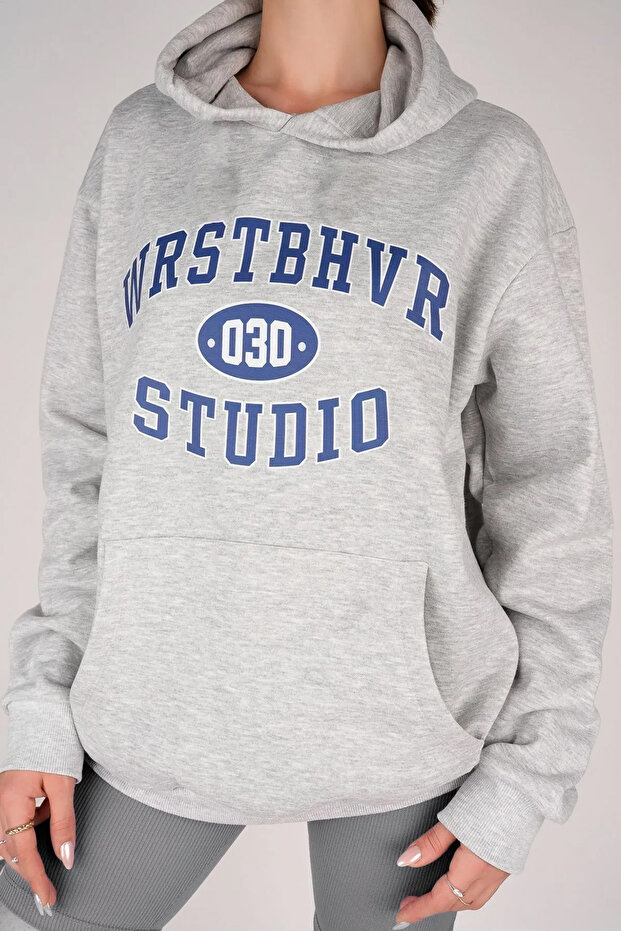 Bluza z nadrukiem z bawełny w stylu kolażowym oversize - 3