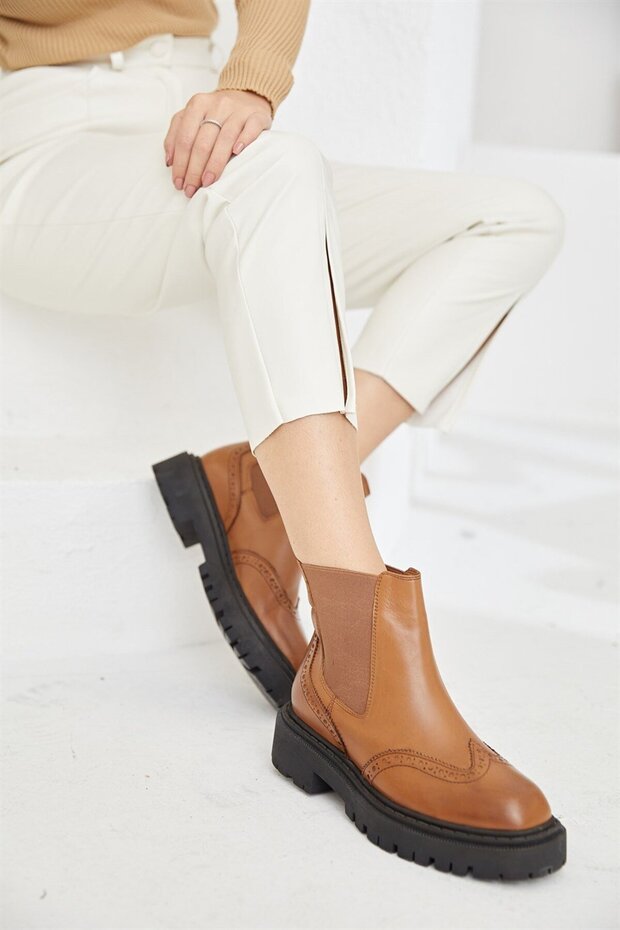 Dems Taba Hakiki Deri Yandan Lastikli Bot - 2