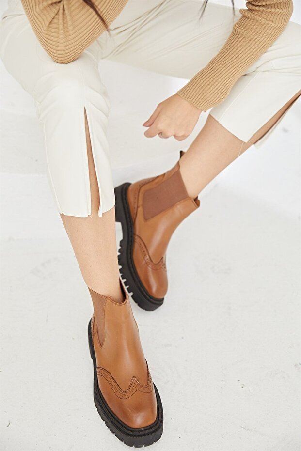 Dems Taba Hakiki Deri Yandan Lastikli Bot - 3