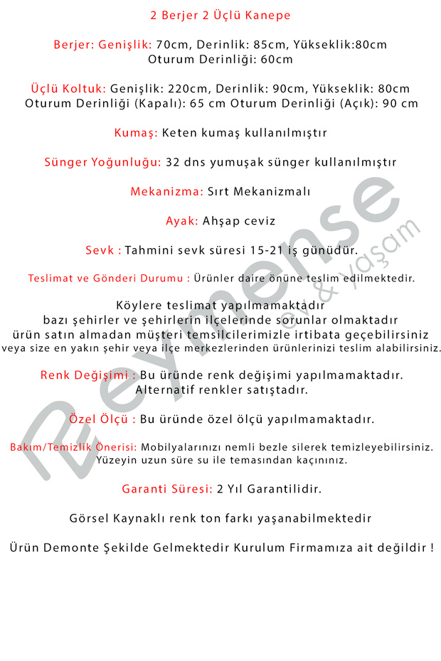 Mocha Koltuk Takımı 3+3+1+1 - 8