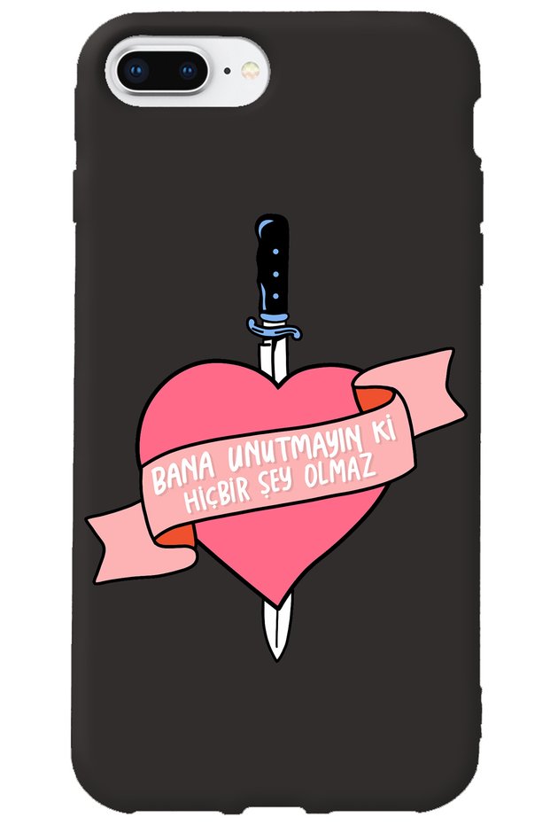 iPhone 8 Plus Black Inside Velvet Don'T Forget Girl Power Patterned Silicone Phone Case