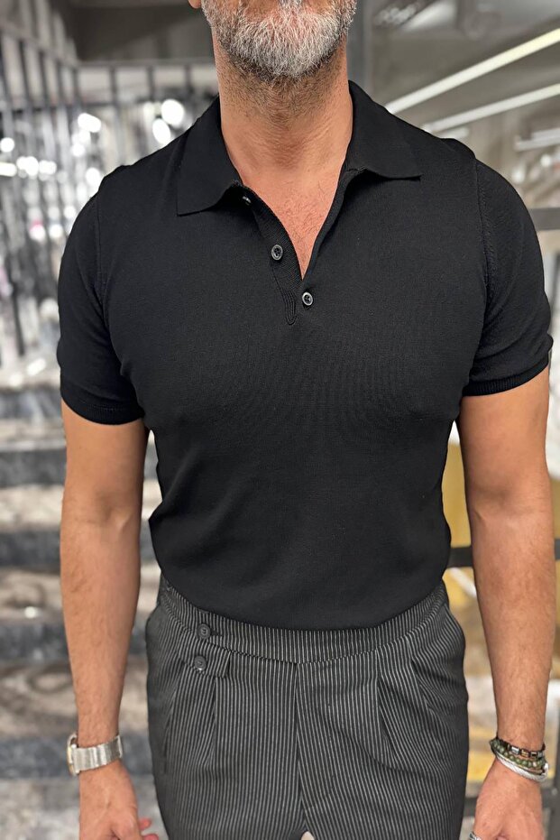 DÜĞMELİ  POLO YAKA KISA KOL TRİKO - 5