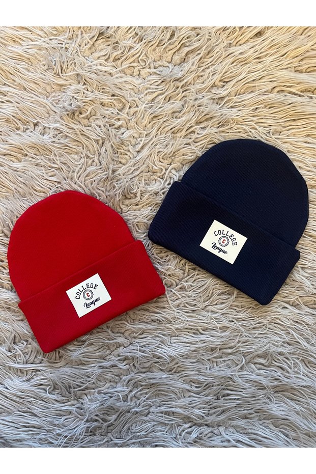 Pack of 2 Flexible Rib College Leaauge Beanie