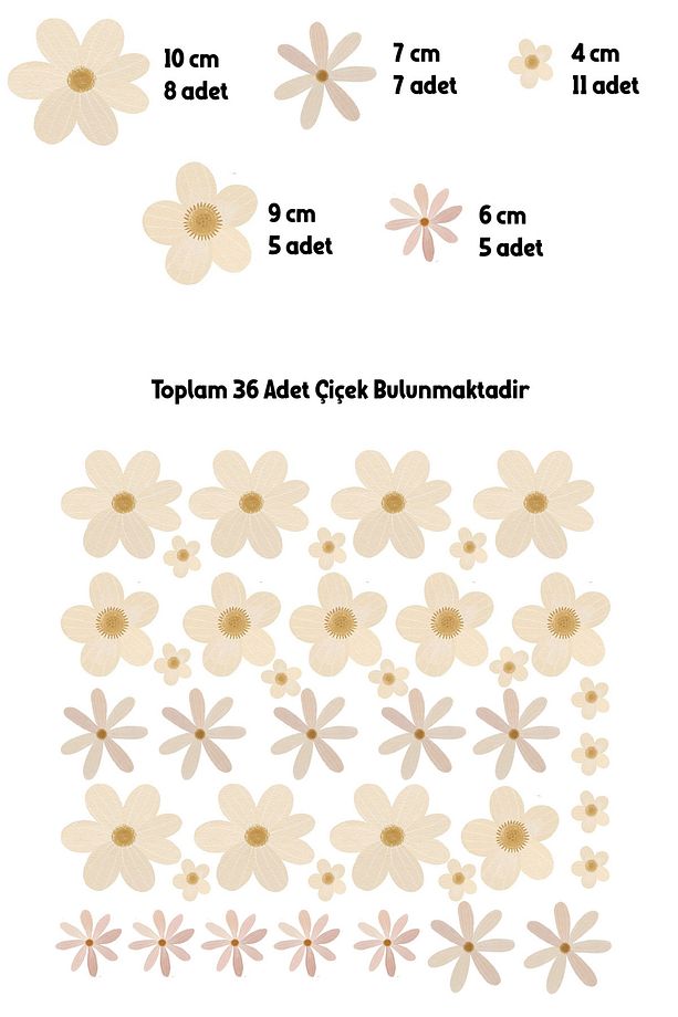 STK-30 Çiçek Desenli Duvar Sticker - 3