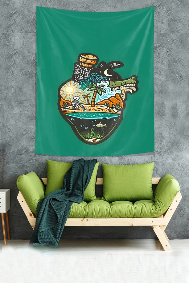 Kalpte Biriktirilenler İçe Yolculuk Leke Tutmaz Kumaş Duvar Örtüsü Duvar Halısı Tapestry - 1