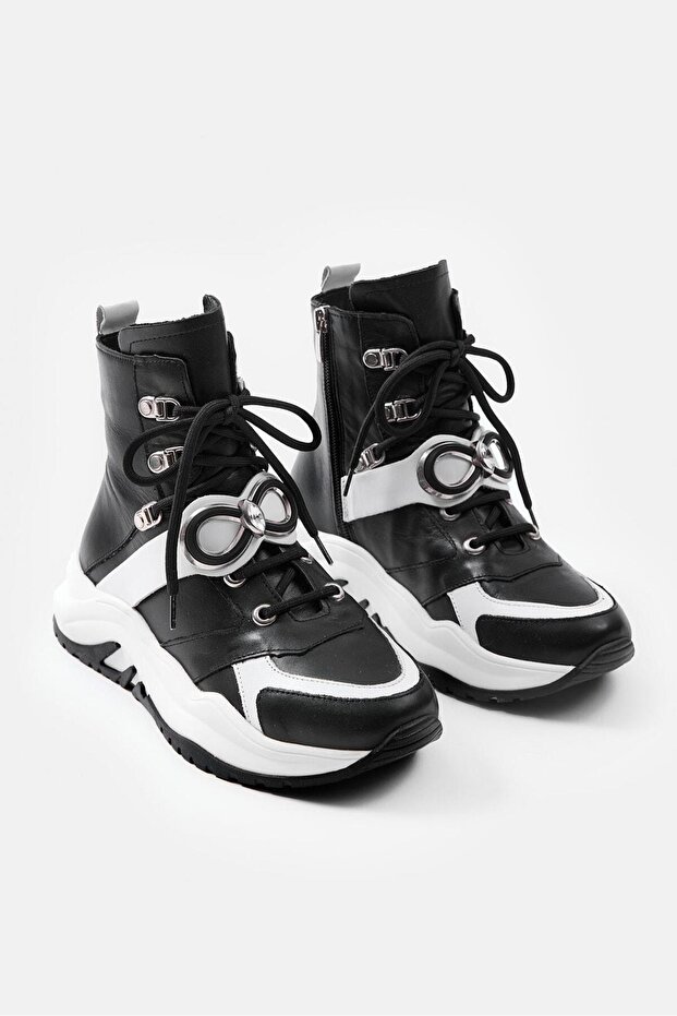 Jane Siyah Hakiki Deri Kadın Bot - 5