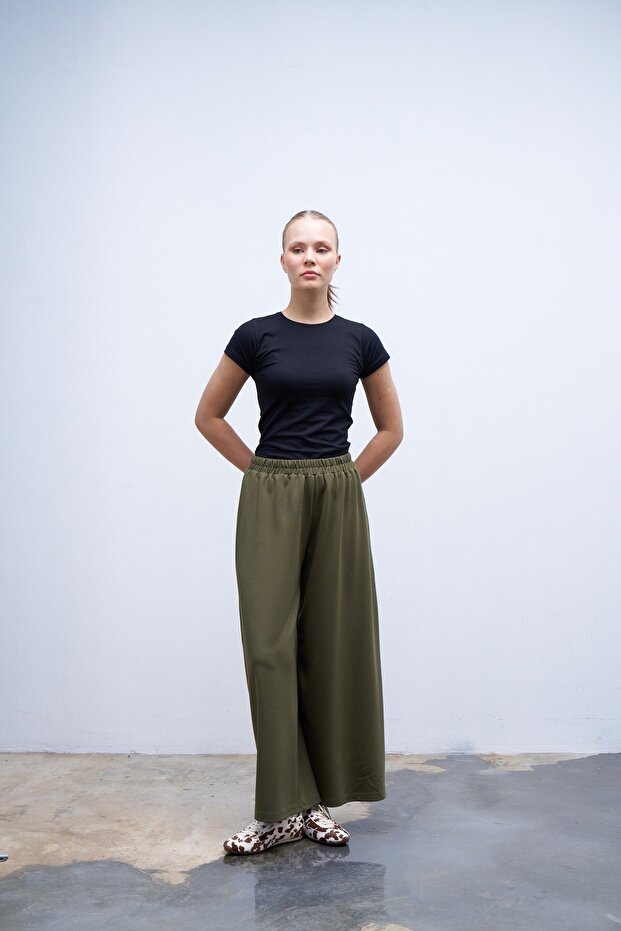 Wide Leg Trousers Green