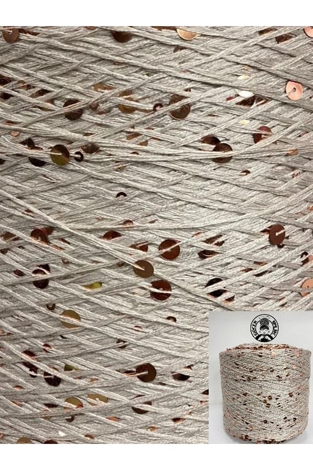 Viskon Pamuk 3mm 6mm Iri Pullu Örgü Ipi Renk Taş Bakır Sim Pullu Görsel Net 200 gr - 1