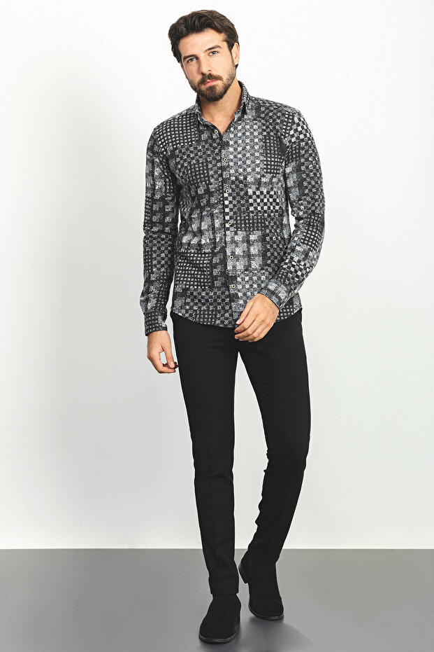 Shirt with Hidden Button - 3