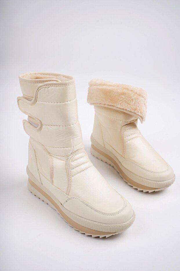 Damskie buty przeciwdeszczowe i śniegowe Felya Gwarantowane, futrzane i zapinane na rzepy - 4
