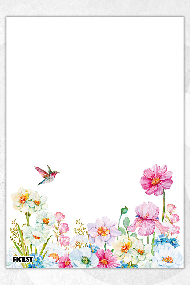 لوحة ملاحظات مقاس A5 بنمط الأزهار - 50 ورقة، لوحة مذكرة، لوحة مذكرة، دفتر ملاحظات للقائمة - 1