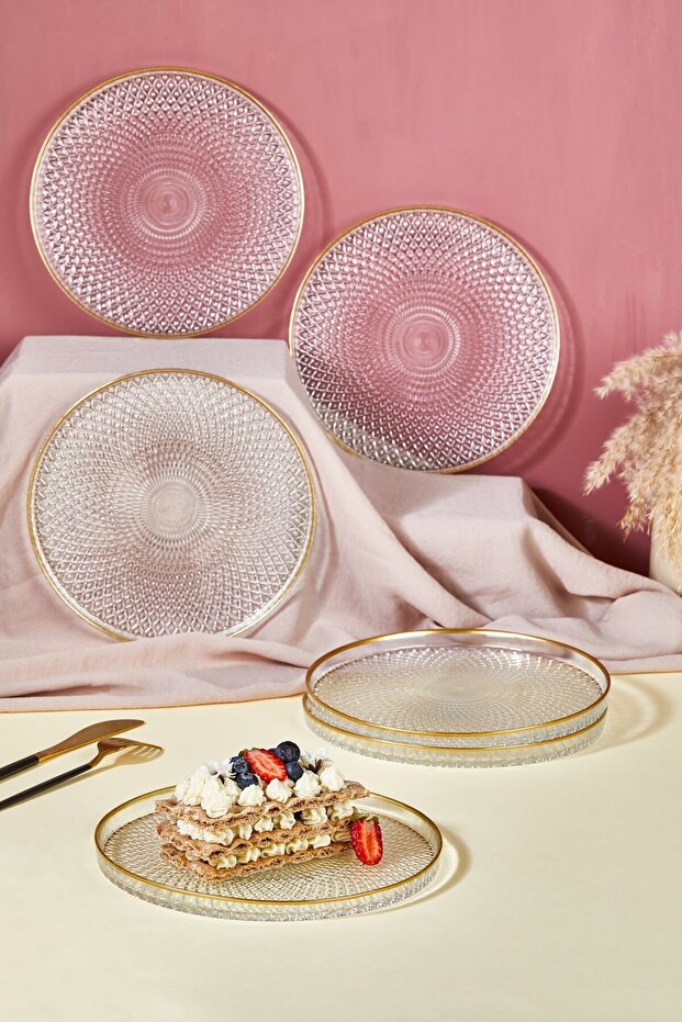 Mina 6 Parça Pasta/Kek/Tatlı Tabağı Seti - 1