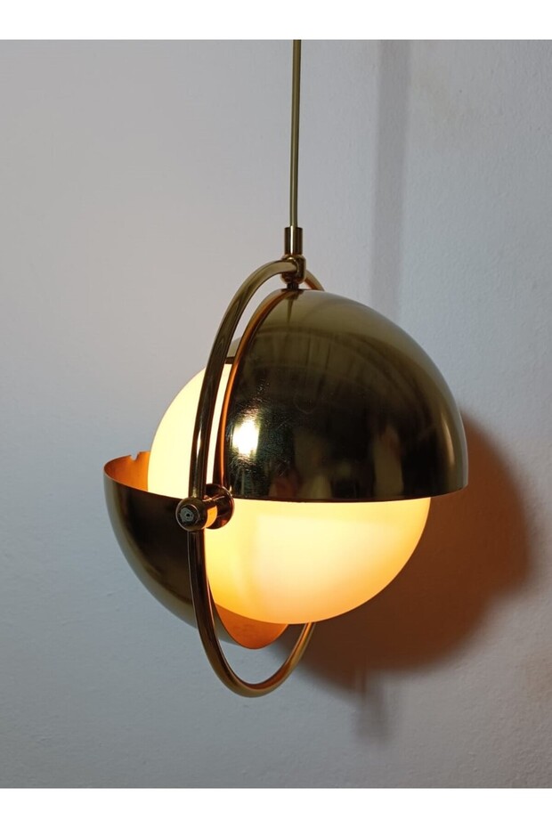 TULİ Tekli Gold Kaplamalı Sarkıt Avize Modern Avize Puzzle Asma Tavan Avize Led Ampul Şık Tasarım - 1