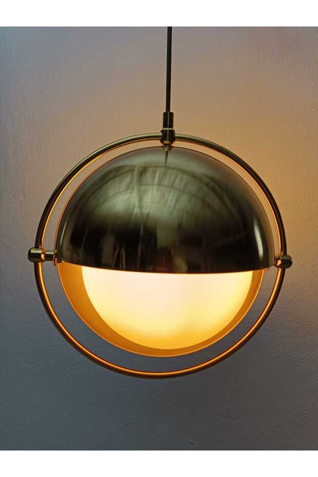 TULİ Tekli Gold Kaplamalı Sarkıt Avize Modern Avize Puzzle Asma Tavan Avize Led Ampul Şık Tasarım - 2