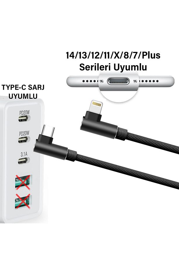 3 Metre iPhone TYPE-C Şarj Kablosu HIZLI Yeni Nesil Şarj Kablosu Type c to Lightning - 2