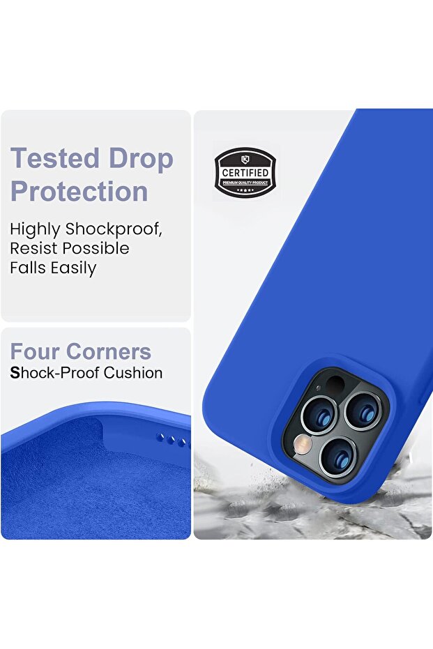 iPhone 13 Pro Max Uyumlu Dayanıklı Astar Yumuşak Logolu Lansman Silikon İçi Kadife Telefon Kılıfı - 4