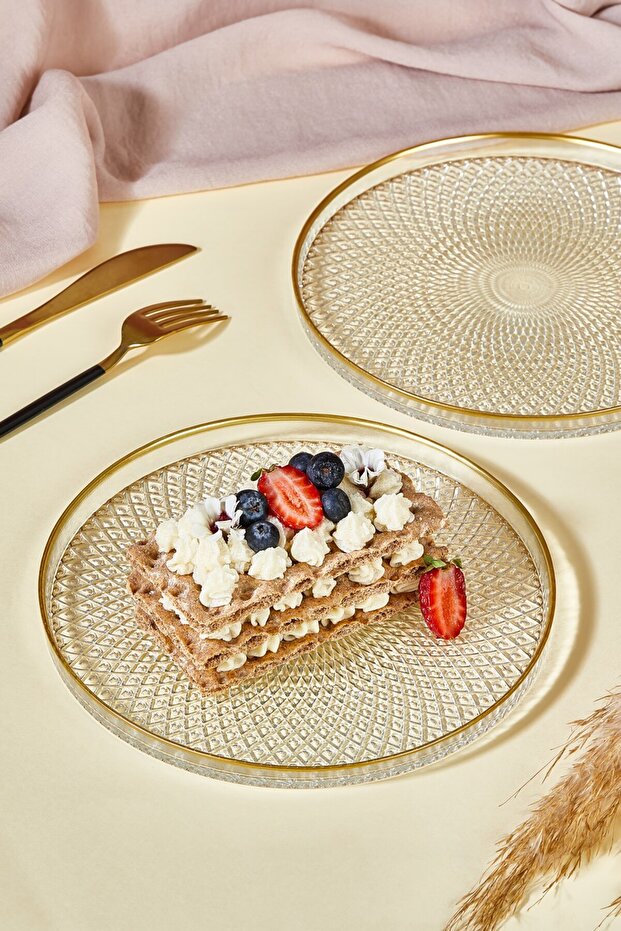 Mina 6 Parça Pasta/Kek/Tatlı Tabağı Seti - 3