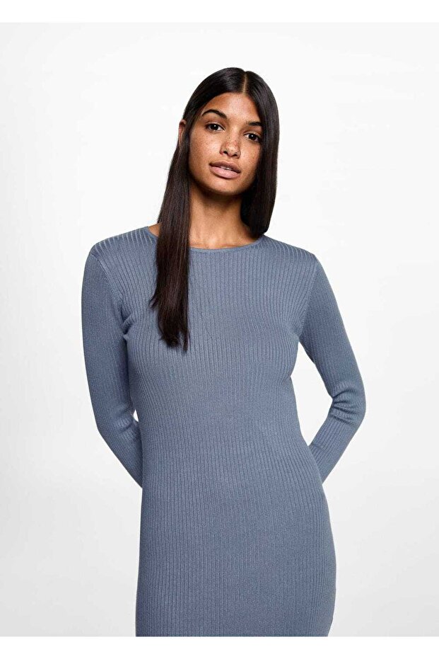 Lastikli Midi Elbise - 1