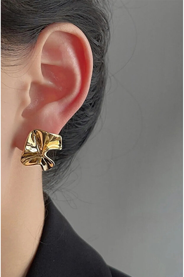 Vintage Asimetrik Dalgalı Küpe - 2