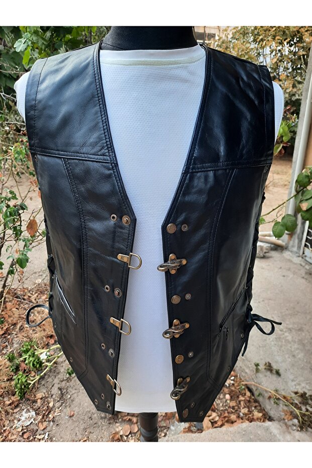 Genuine Leather Biker Chopper Leather Vest