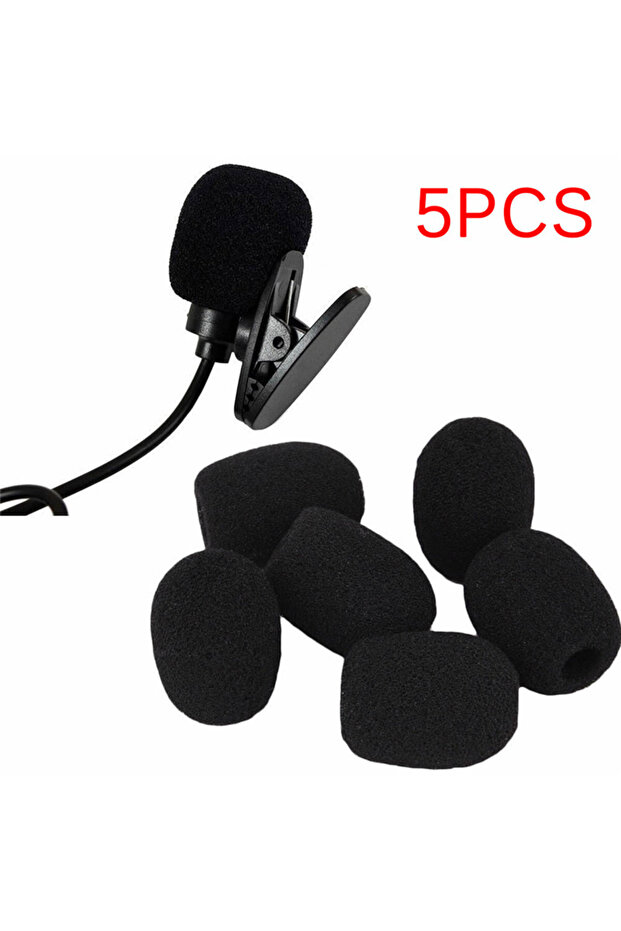 5 Pcs Microphone Headset Grill Windscreen Sponge Foam Pad Black Mic Cover Pads