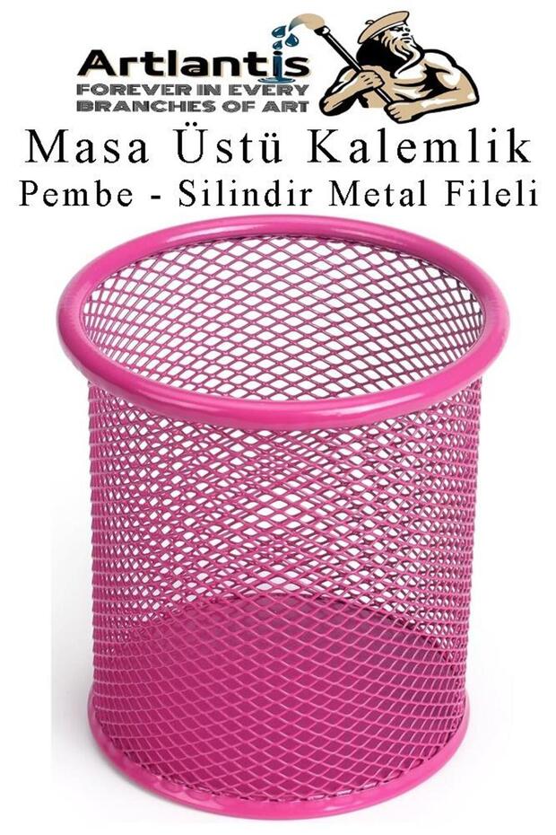 Cylinder Table Top Pen Holder 1 Piece Metal Mesh Colored Perforated Round Pen Holder Office Desk School
