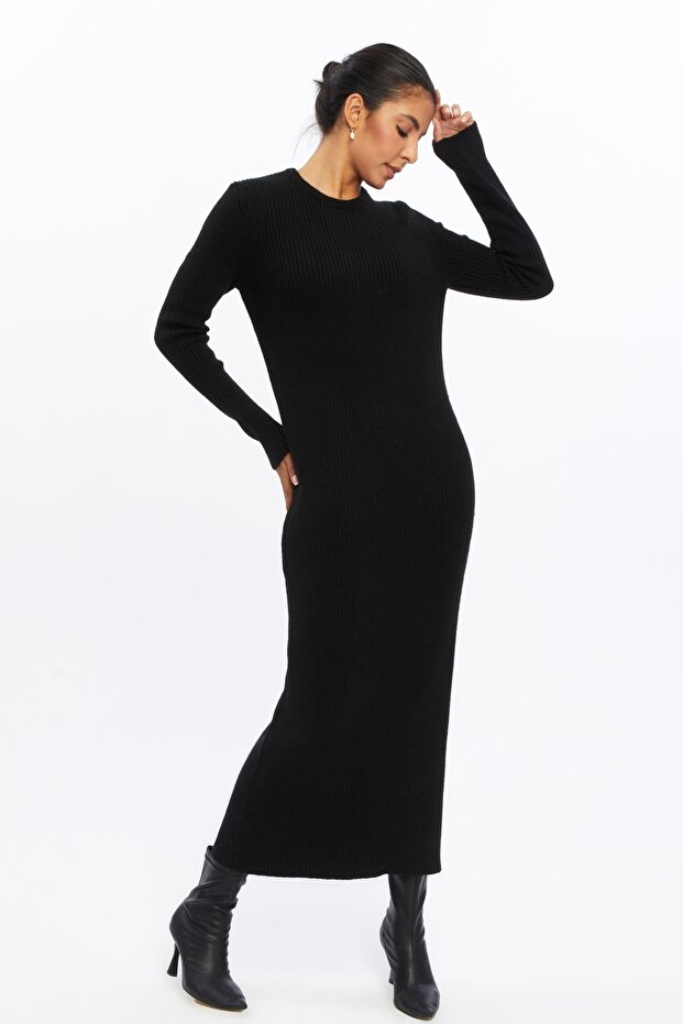 Uzun Triko Elbise - 7