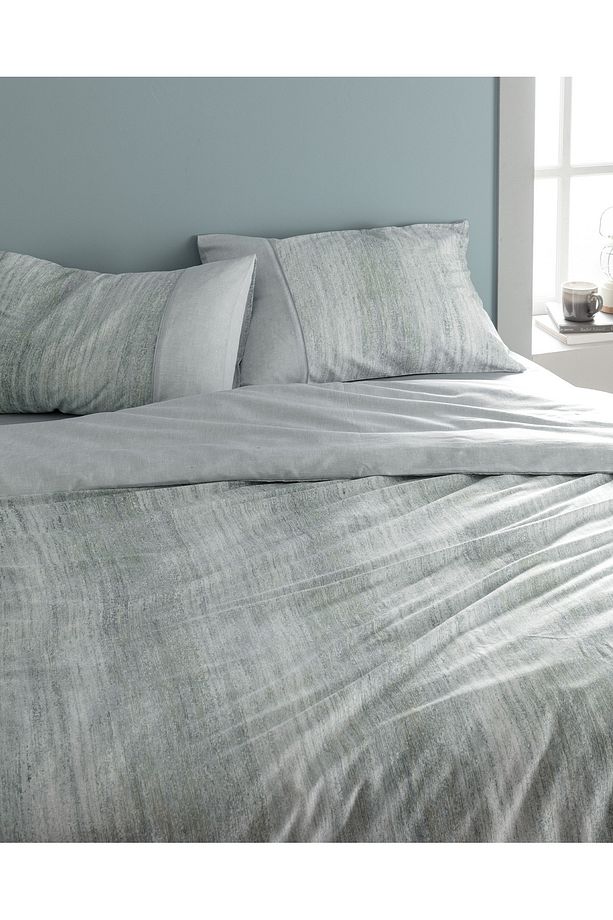 Sarthe King Size %100 Pamuk Madame Coco Crep Baskılı Nevresim Takımı - Mavi - 2