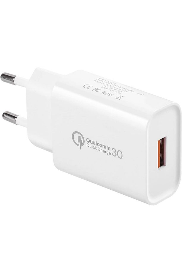 Yeni Nesil 3.0 Qualcomm Hızlı Şarj İos Android Uyumlu USB Fast Charge Ev Başlık Kafa Beyaz - 1
