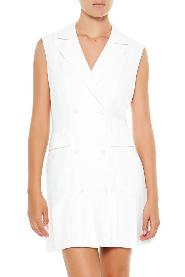 Çift Düğmeli Mini Elbise - 1