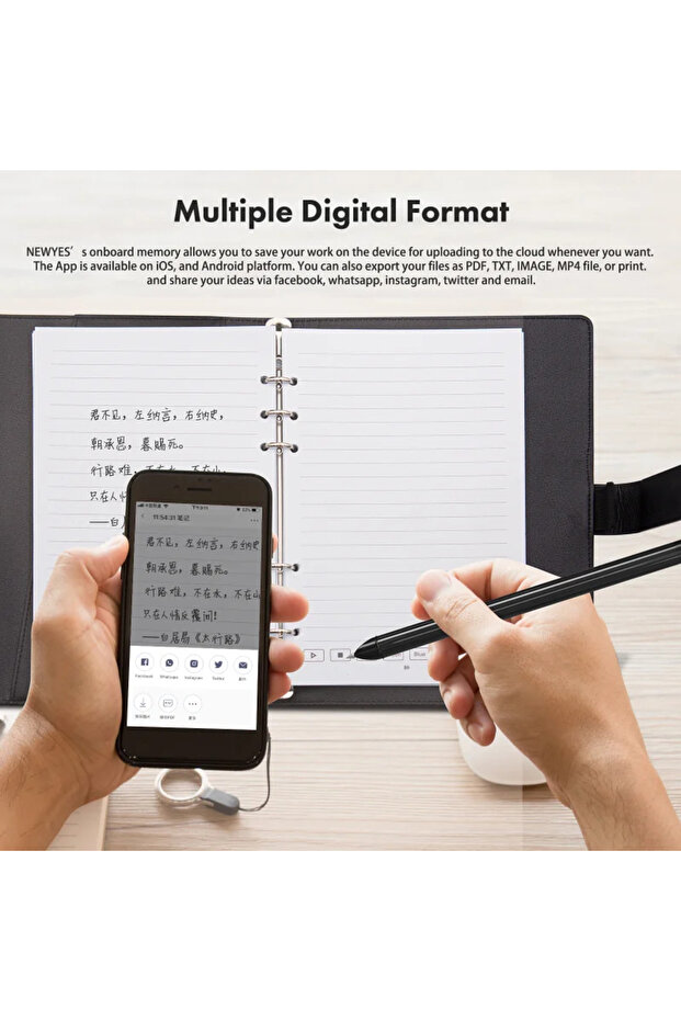 Newyes Digital Handwriting Note Book smart Sync Pen Diary Smart Writing Set Cloud Notebook With A... - 2