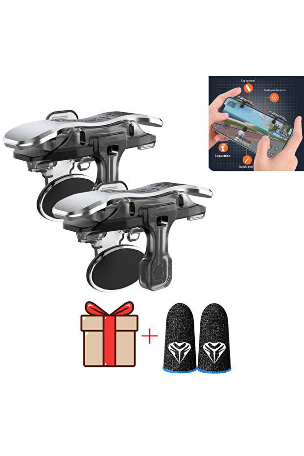 X8 Mobile Game Trigger For PUBG Phone Gaming 6 Finger Trigger Sensitive Shoot Phone Game Trigger ... - 2