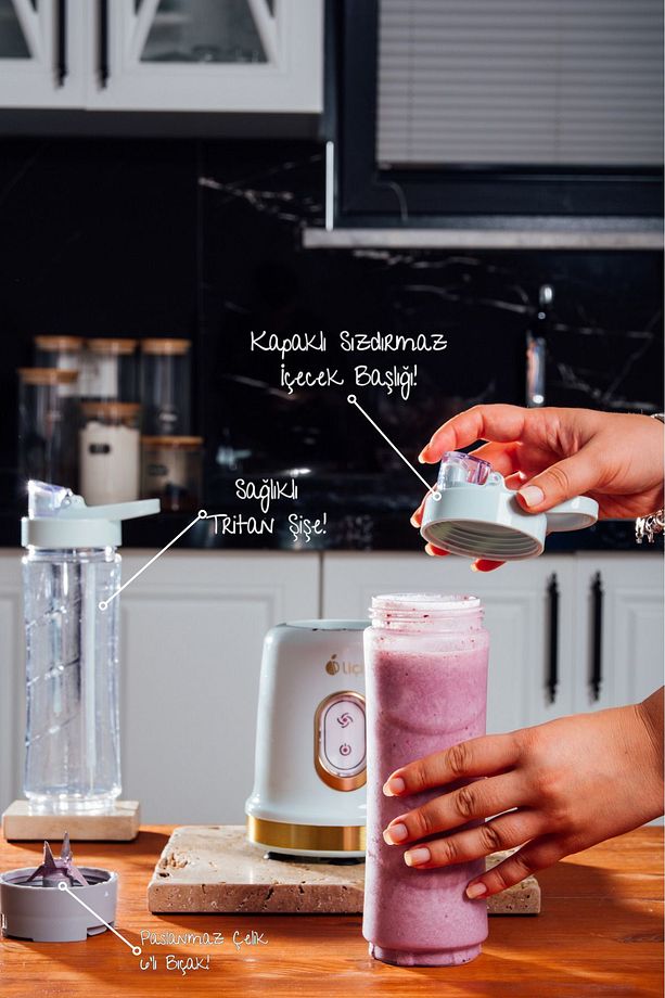 Smoothie Blender Öğütücü Fonksiyonlu Çift Şişeli Smothie Blendır Lc-sbl01 - 7