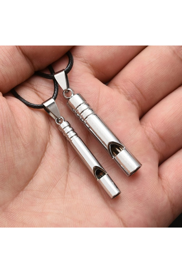 1pc L Titanium Emergency Whistle Loud Portable Keychain Necklace Whistle EDC Keyring for Emergency S