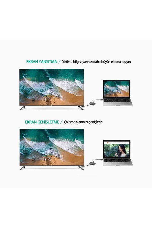 Type-c Hdmı Vga Dönüştürücü Adaptör - 6