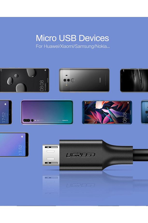 Micro Usb Data Ve Şarj Kablosu Siyah 1 Metre - 6