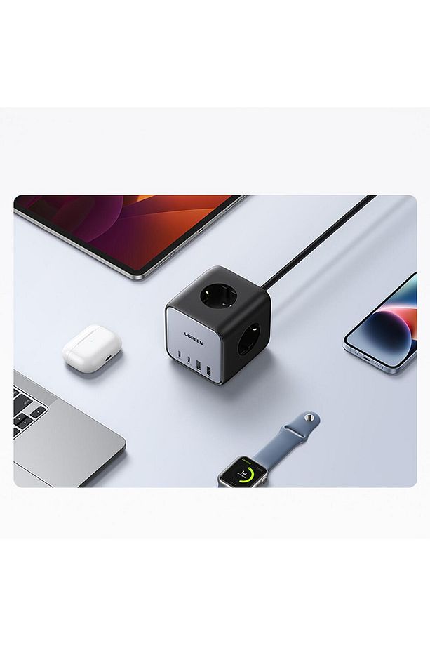 Cube 65w Gan 2 Hızlı Şarj Cihazı 2*usb / 2*type-c 3 Lü Akım Korumalı Küp Grup Priz Mimbsho - 5