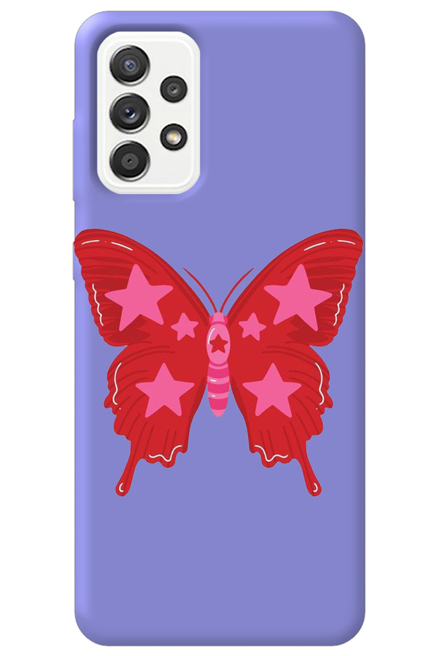 Samsung A33 Lilac Velvet Butterfly Girl Power Patterned Silicone Phone Case