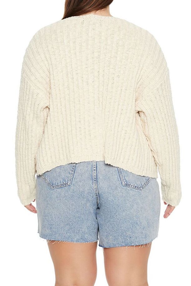 Plus Size Örgü Hırka - 6