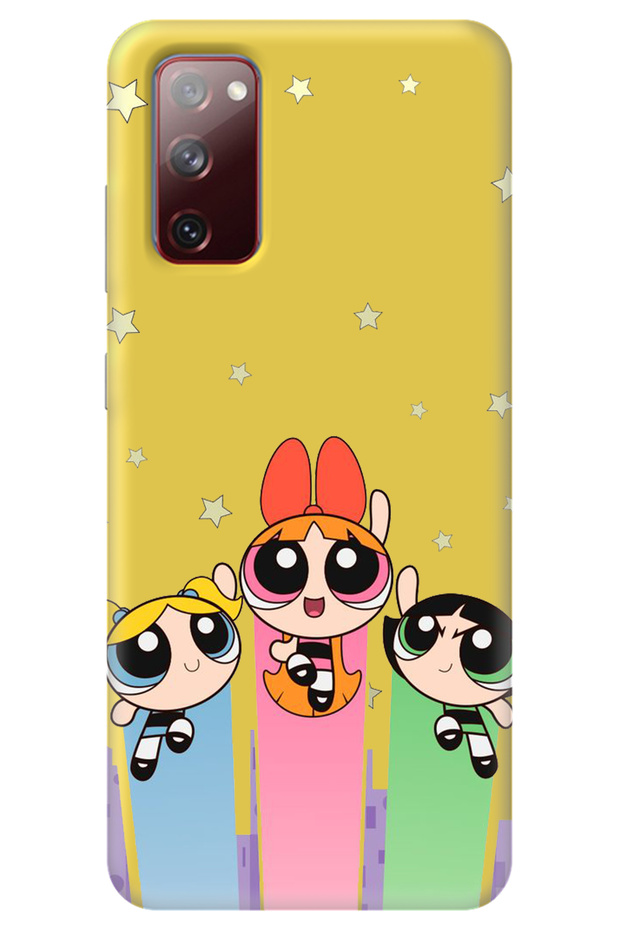 Samsung A02S Yellow Inner Velvet Puff Girl Power Patterned Silicone Phone Case