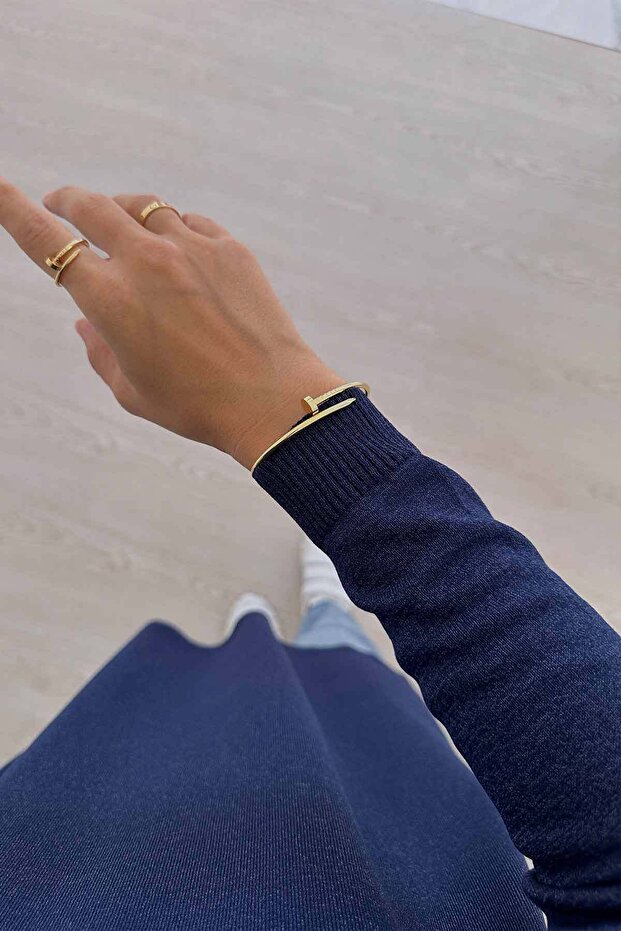 Basic Merserize Tesettür Tunik - Lacivert - 2