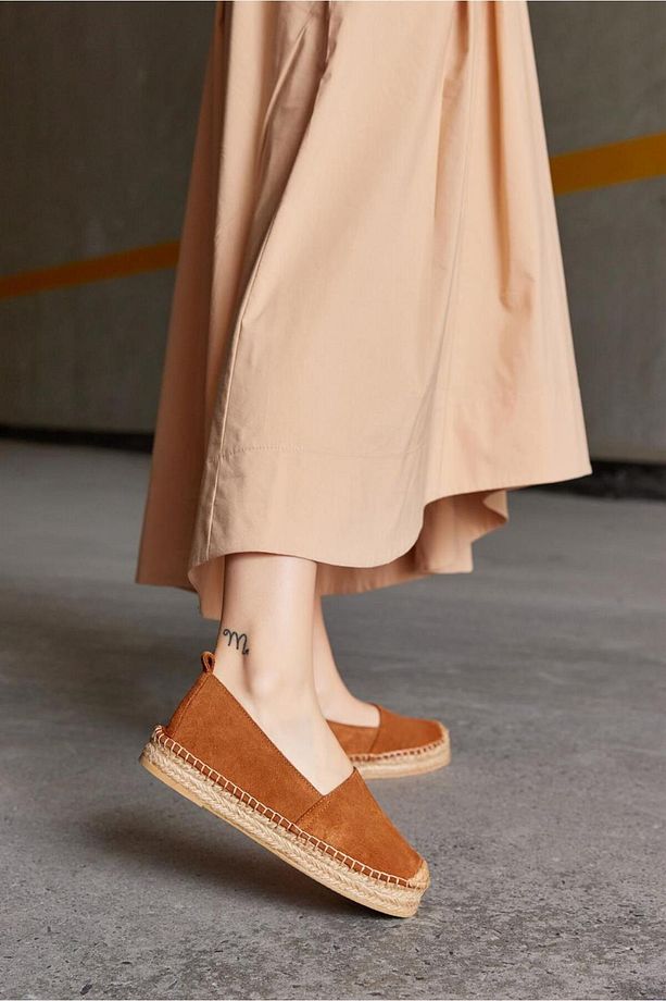 Best Taba Süet Kadın Espadril Ayakkabı - 4