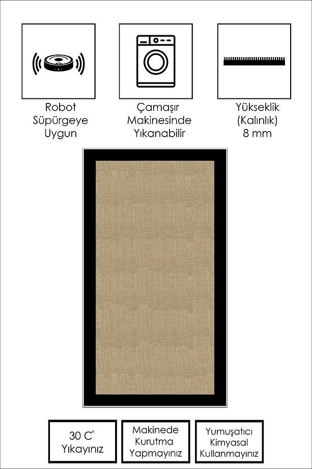 Dijital Baskı Yıkanabilir Kaymaz Taban Salon Halısı Mutfak Halısı Koridor Halısı - 3