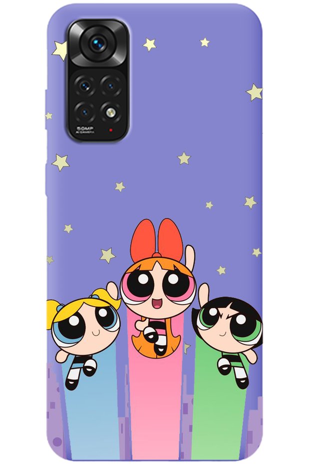 Xiaomi Redmi Note 11 Lilac Velvet Puff Girl Power Patterned Silicone Phone Case