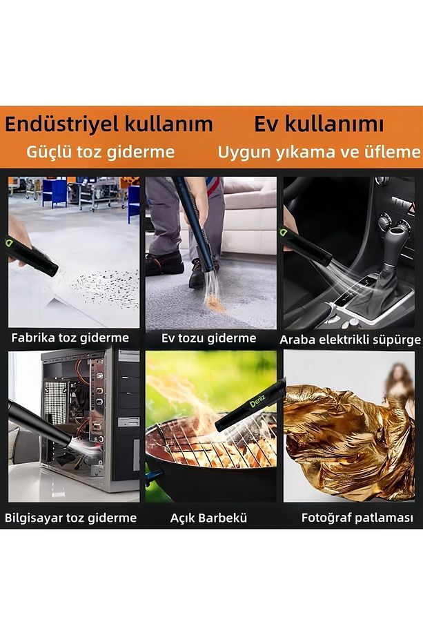 2400W Hava Üfleme / Emme Makinesi Hava Üfleme Körüğü Bilgisayar, kanepe, evcil hayvan tüyü vb temiz - 6