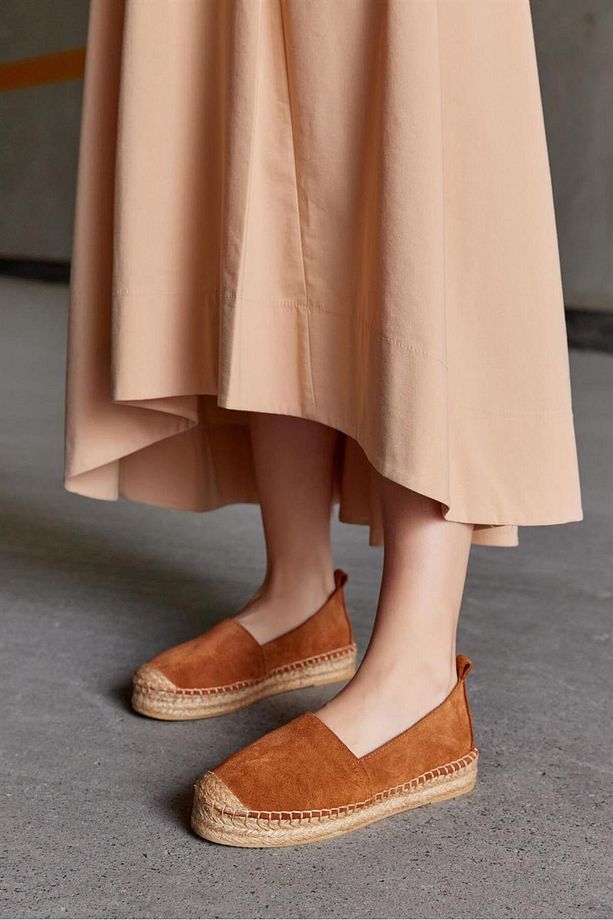 Best Taba Süet Kadın Espadril Ayakkabı - 1