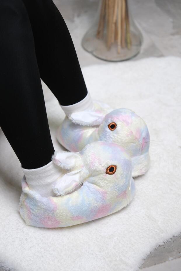 Papuci de damă gonflabil de pluș model Earna Rabbit - 3