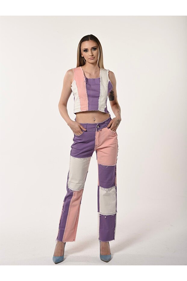 Patchwork Renki Jeans - 3