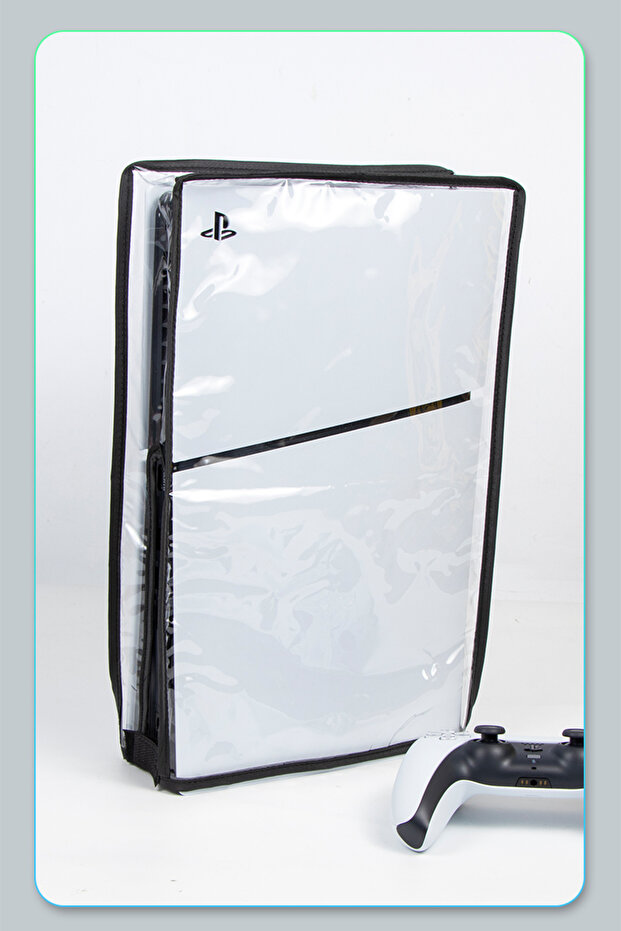 غطاء غبار شفاف أسود لجهاز PS5 Slim Console مقاوم للغبار وحقيبة شفافة لمنع الغبار وحقيبة ألعاب AC