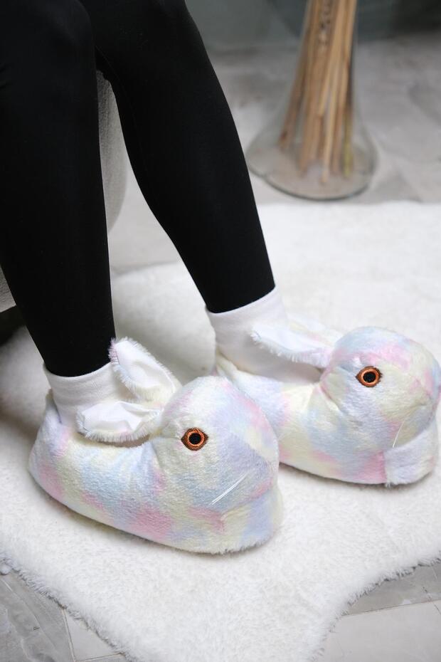 Papuci de damă gonflabil de pluș model Earna Rabbit - 1